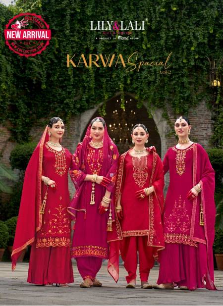 Karwa Special 2 By Lily And Lali Designer Readymade Suits Wholesale Price In Surat